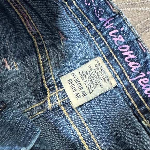 Vintage Y2K Embroidered Pocket Girls Bootcut Jeans 6X - Picture 4 of 9